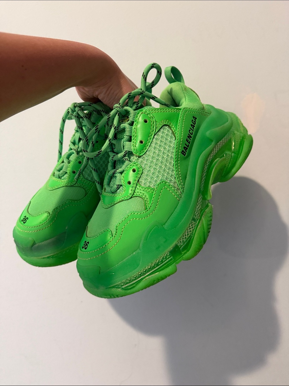 Balenciaga Triple S women/ men/ Kids Neon Green Trainers